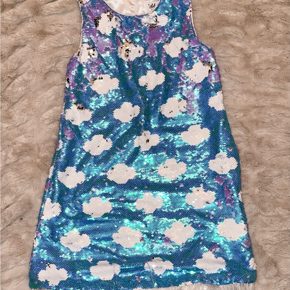 Lola + The Boys Sparkling Blue Cloud Dress